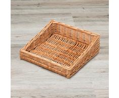 Füllkorb mit Vorderansicht aus Vollweide / 50 mm Höhe / Weidekorb / Thekenkorb/Ideal zur Warenpräsentation in Bäckerei, Gastronomie