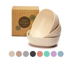 bambuswald© 3x umweltfreundliche Schüsseln aus Bambus | Schale 15,4cm Ø & 5,1cm in der Höhe - Müslischale Salatschale Obstschale Müslischüssel Suppenschüssel - Bambus | spülmaschinenfest & haltbar