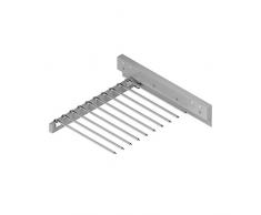 Gedotec Hosenhalter für 10 Hosen Kleider-Bügelhalter Hosenauszug ausziehbar Schrank-Auszug | Stahl verchromt | 465x480x100 mm | Hosenlüfter für den Kleiderschrank | 1 Stück Hosen-Aufhänger Vollauszug