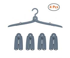 Faltbarer Kleiderbügel – 4 Stück tragbare Reise-Kleiderbügel für den Außenbereich, winddicht, Rockbügel