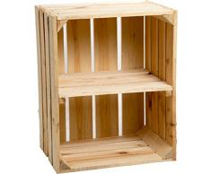 Massive Schuh- Bücherregalkiste Obstkiste Weinkiste Maße ca 50 x 40 x 31cm xxxaus dem Alten LandxxxWeinkisten Obstkisten Holzkiste Dekokiste Regal (Natur quer)