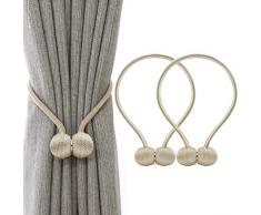 IHClink Magnetische Raffhalter zum Anklemmen von für Vorhänge, Krawatte Band Zuhause Büro Dekorative Vorhänge Weben Holdbacks Halter 2 Stück beige (EU patent 004522746-0001)