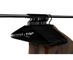 Keplin 20 x Premium Kleiderbügel mit Wirbelhaken, schwarz, 40 cm breit