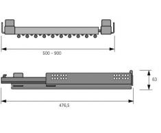 Ausziehbarer Hosenhalter Amari, 700-800, silber