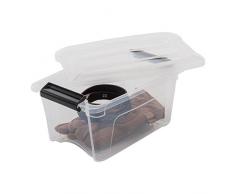 IRIS OHYAMA stapelbare Aufbewahrungsboxen mit Klickverschluss, Plastik, transparent Deckel, 5 L, 3er Set