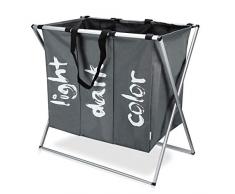 Navaris Wäschekorb Wäschesammler Wäschesack für Schmutzwäsche - Aufbewahrungsbox mit 77 l - Wäschebox Wäschesortierer für Wäsche - 63x38x57cm