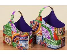 Boltze Zeitungskorb Tracy bunt Polyester + Kartonpapier (groß 43cm)