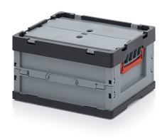 6x Profi Faltbox 40 x 30 x 22 mit Deckel inkl. Zollstock * 6er Set Klappbox