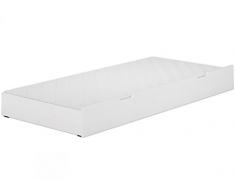 Erst-Holz® Bettkasten weiß Bettschublade mit Matratze und Rollrost als Zusatzbett 90.10-S6 W M