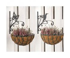 2x Blumenampelhaken Vogel und Schmetterling Haken für Blumenampel Ampelhaken Blumenampelhalter Ampelhalter Hängekorb Hängeampel Pflanzkorb