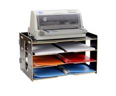 Mnjin Zeitschriftenablage, Holz Desktop Zeitungsständer Schublade Schreibtisch Schreibwaren Organizer Für Bürobedarf Haushaltskosmetik Lagerung (Farbe: C1)