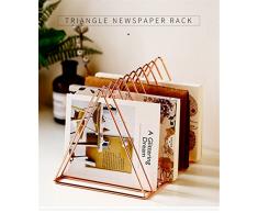 MOCA Stahl Zeitung Magazin Halter Dokument Datei Ständer Zeitschriften Magazin Rack Triangle Form rose gold