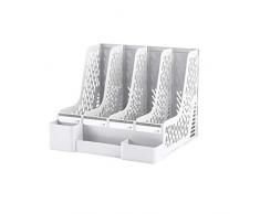 Mnjin Magazinablage ，Stiftablage Magazinhülle Dokumentenrahmen mit Vier Gliedern Schreibtisch Dokumenten-Organizer-Halter (Farbe: B1)