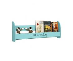 TD Zeitschriftenständer Wandmagazinhalter Einfache Magazine Rack Montiert, Kindergarten Bilderbuch-Halter Prägnant (Color : Blue, Size : Large -100 * 12 * 35cm)