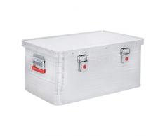 STIER Alubox, Aluminiumbox 50L, Staub- und spritzwasserresistent, mit Gummidichtung und 2 Klapphandgriffen