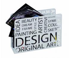 Haku Möbel Zeitungsständer - Zeitungsablage - weiß lackiertes Metall Breite 35 cm