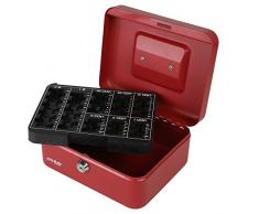 HMF 308-03 Geldkassette Euro-Münzbrett 20 x 16 x 9 cm , Rot