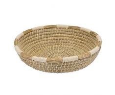 Flechtkorb Kaisagras und Baumwolle - Natur -Handarbeit - Fair Trade (Ø 34cm)