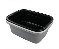 Cadine Waschschüssel Plastik, 3 Stück, 42 x 32.5 x 14.5 cm, Wäschewanne Kunststoff