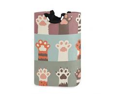 Wäschekorb mit Katzenpfotenabdrücken, Wäschekorb, Wäschekorb, Wäschetasche, faltbarer Eimer, Wäschekorb, Spielzeug, Aufbewahrung, Organizer für Hochschule, Schlafzimmer, Badezimmer