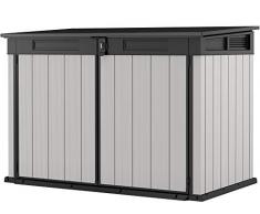 Ondis24 Keter Mülltonnenbox Premier Jumbo, Müllbox 2020L, für 3x240L Mülltonnen, 2 Fahrräder, Gartengeräte, Gartenbox belüftet, Gerätebox & Mülltonnenverkleidung
