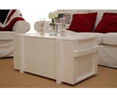 Holzkiste Truhe Couchtisch Beistelltisch Vintage shabby chic Landhaus Massivholz weiss