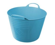 Ondis24 Flexi Tub Tragekorb, 34cm Ø x 27 (H) cm, Gartenkorb, Wäschekorb, Spielzeugeimer, Flexible und praktisch,15 Liter, blau (1 Stück)
