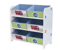 Worlds Apart 66EEV01 Kommode mit 6 Aufbewahrungsboxen für Jungen ab 18 Monate