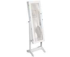 TecTake Spiegelschmuckschrank mit extra großem Spiegel - Diverse Farben - (Weiß | Nr. 400764)
