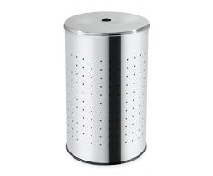 Wäschetonne Wäschesammler Wäschekorb | Edelstahl glänzend | ca. 54 Liter | 57 cm hoch
