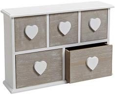 marion10020 Schmuck-Schränkchen aus Holz, mit 5 Schubladen, Schmuckkästchen Schmuckkasten Dose