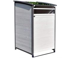 R/ückwand inkl Melko M/ülltonnenbox 240 Liter aus Holz Anthrazit//Wei/ß 140 x 85 x 127 cm