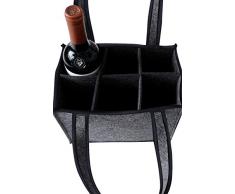JMITHA Männerhandtasche bier aus Filz mit 6 Fächern, Filztasche Bierflaschen Flaschenträger Flaschenkorb Flaschentasche aus Filz perfekte Geschenkidee für Männer