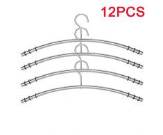 JUEYAN 12X Kleiderbügel Garderobenbügel Edelstahl Silber Garderobenbügel Metall Rostfrei Anti-Rutsch