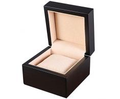 NICERIO Holz Uhrenbox - Einzel Uhrenbox Armband Uhrenbox Halter Veranstalter Uhrenbox Kissenbox Behälter für Uhren Aufbewahrung Geschenkverpackung Koffer