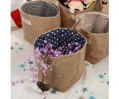 Fdit Baumwolle Leinen behindern Aufhängen Kleidung Tasche Home Gadget Lagerung Organizer faltbar Korb Bin Blaue Punkte