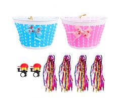 BESPORTBLE 1 Set Kinderfahrrad Zubehör Kinder Fahrradkorb mit Quaste und Glocken Lenkerkorb Hinterradkorb Fahrrad Weidenkorb Rattankorb für Roller Gepäckträger Korb