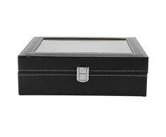 Taidda- Uhrenbox, 10 Steckplätze Elegante tragbare, weiche, robuste Schmuckvitrine zur Aufbewahrung oder Anzeige von Uhren-Aufbewahrungshaltern