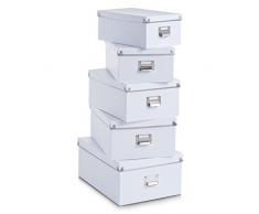 Zeller 17951 Boxen-Set, 5-tlg., Pappe, weiß