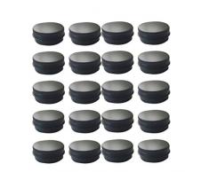 TENDYCOCO 20Pcs Schwarze Aluminiumbox Tragbare Lippenbalsam Behälter Probentopf Mini-Behälter für Die Heimreise