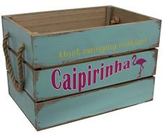 Trendkontor Dekokiste Weinkiste Obstkiste Getränkekiste Cocktail versch. Größen + Designs (24 x 16 x 16 cm, Caipirinha)
