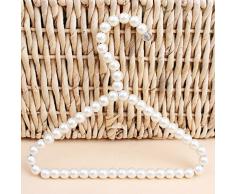 Fully 2 Stücke 20 * 17cm Perlen Kleiderbügel Wäschebügel Rockbügel Baby Kinder Hunde Katze Kleidung Anhänger Haustier (21x17cm, Weiß)