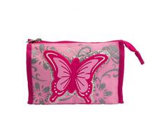 STEFANO Kinder Reisegepäck Schmetterling pink rosa (Waschtasche)