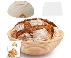 NV Rundes Korrekturkorb-Set, splitterfreies Sauerteigbrot-Banneton, erstklassige Rattanschale, für Heim- und Profibäcker 21x7 cm