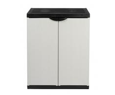 2 Stück Kunststoffschrank, Gartenschrank in Lichtgrau mit jeweils einem höhenverstellbaren Einlegeboden. Maße BxTxH in cm pro Schrank: 68 x 39,5 x 85 cm