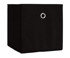 VCM 10er Set Faltbox Klappbox Sammelbox Stoffbox Regalbox Regalkorb Schwarz 27 x 27 x 28 cm Boxas