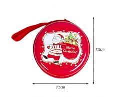 Unbekannt Weihnachten Runde Geldbörse Weihnachtsmann Gedruckt Candy Kopfhörer Aufbewahrungstasche Geldkassette Reißverschluss Geschenk