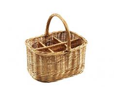 Kobolo Flaschenkorb Weidenkorb Flaschenträger für 6 Flachen aus Weide