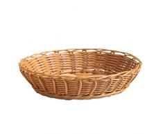 Haunen Brotkorb Klein Geflochten Rattan Brotkorb, Mehrzweck-Korb, Kunststofffaser, Dunkelbraun, Oval, 40 x 30 x 7cm