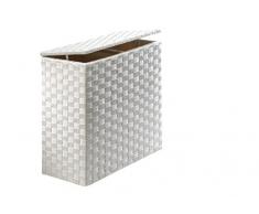 Kobolo Wäschesammler Wäschesortierer - Nylon - weiß - 125L - 2 Fächer